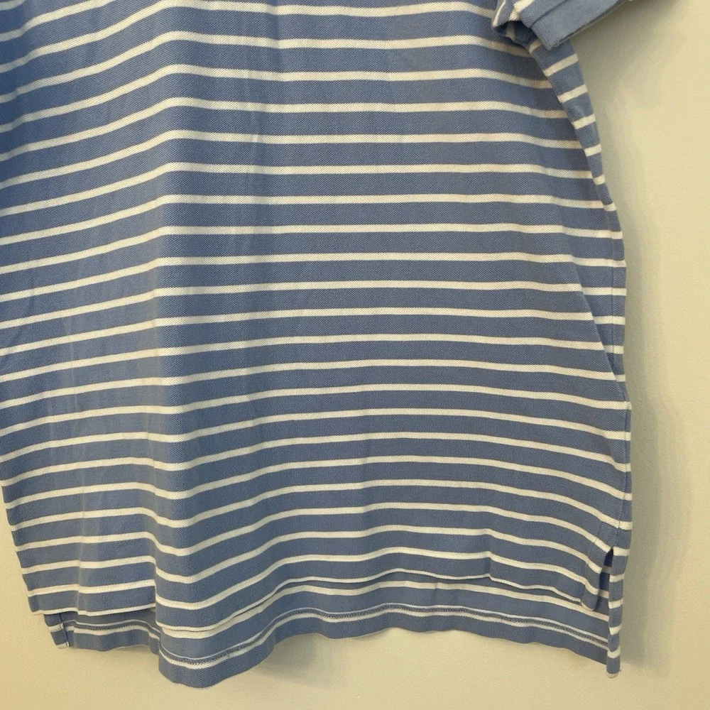 Polo Ralph Lauren Shirt XL Blue White Striped Orange‎ Pony Preppy Cotton Mens XL